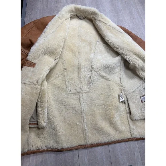 Vintage 1980's Sheepskin Shearling Long Coat Women's Small Hugo Buscati Rare!! - Picture 2 of 16
